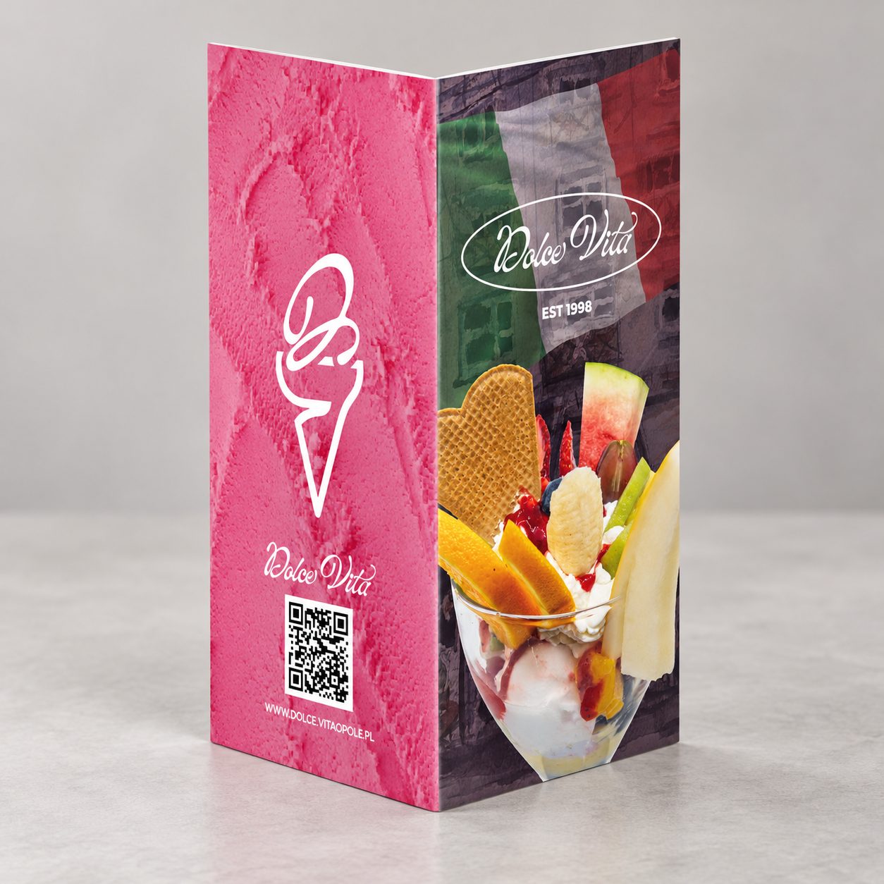 Projekt karty menu Dolce Vita