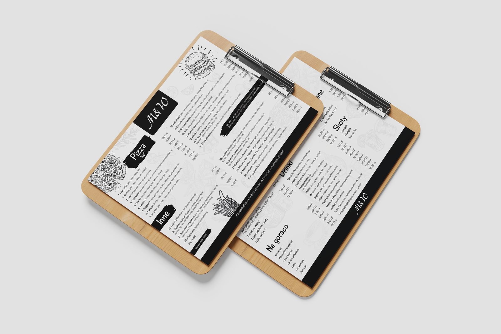 Menu restauracji M&W