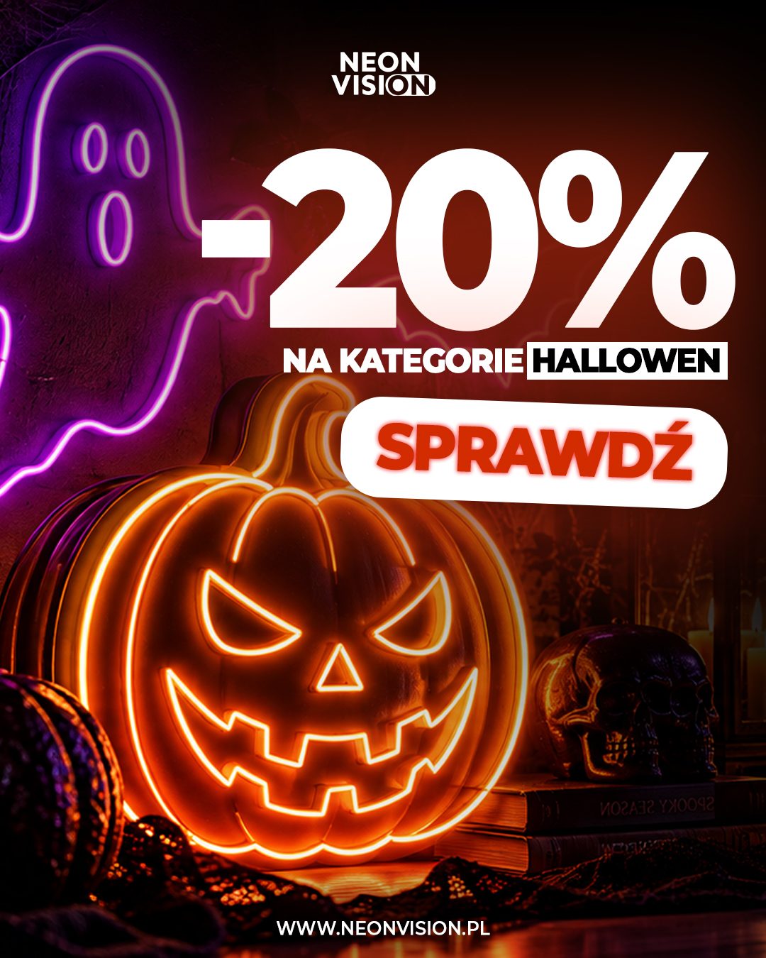 Grafika promocyjna Neon Vision na Halloween