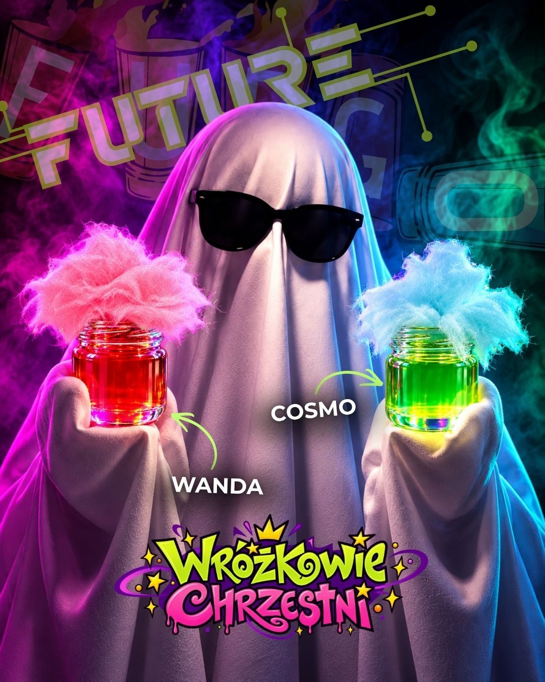 Plakat promocyjny shotów Wanda i Cosmo